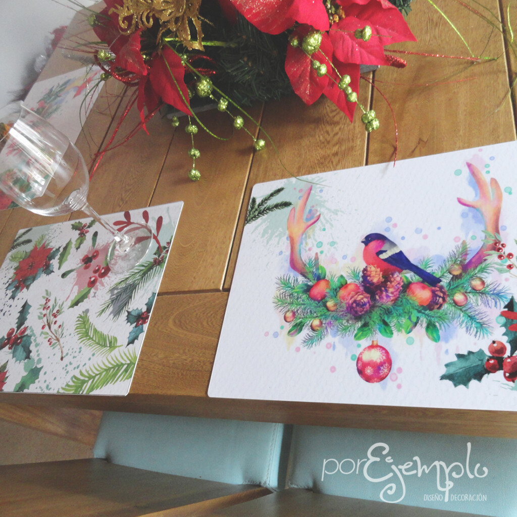 6 Individuales De Mesa Navidad Romántica (1) navidad
