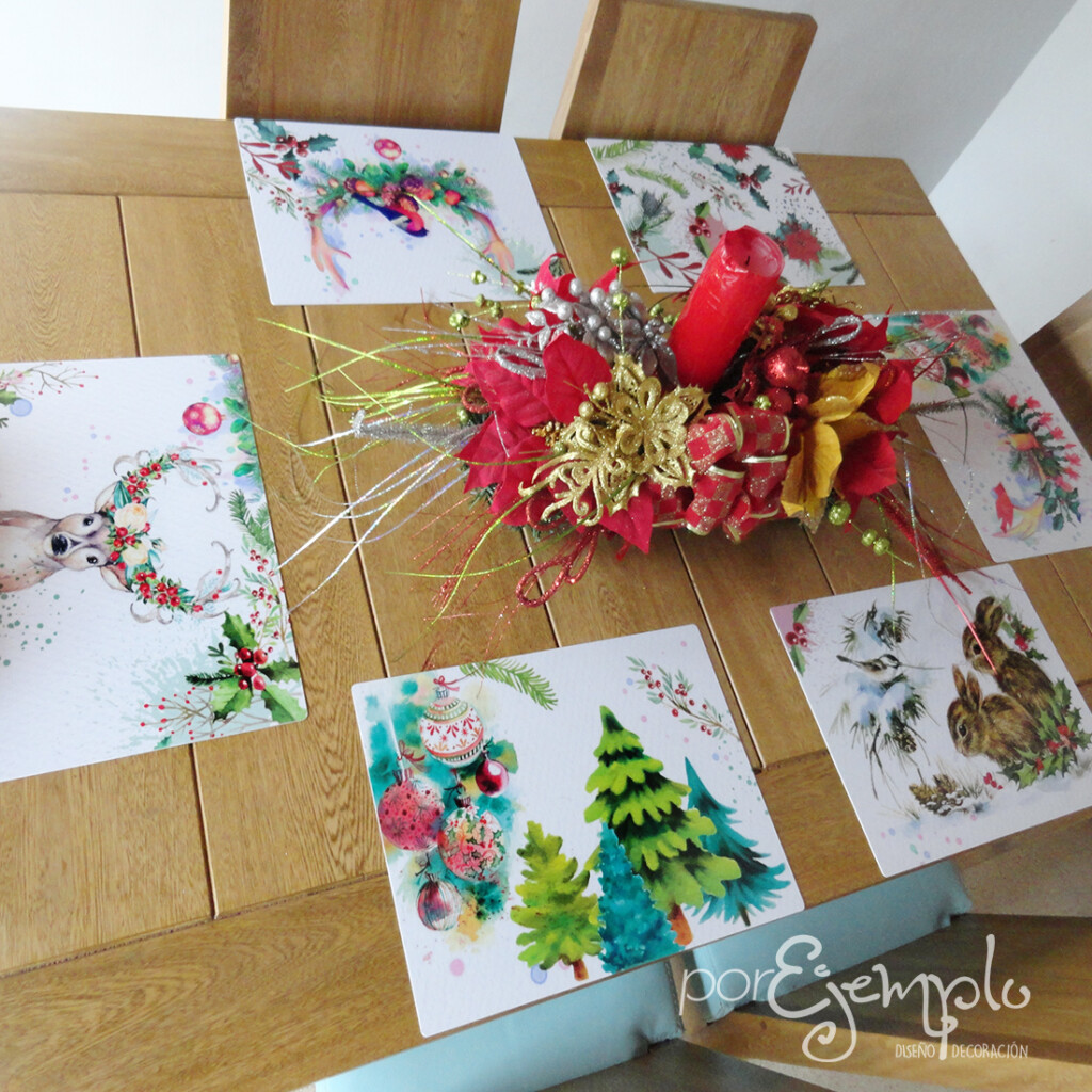 6 Individuales De Mesa Navidad Romántica (5) navidad