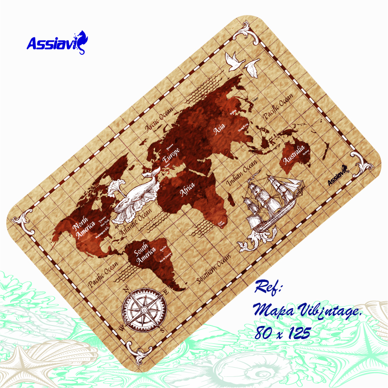 Mapa Vintage Assiavi Mapa Vintage toalla microfibra